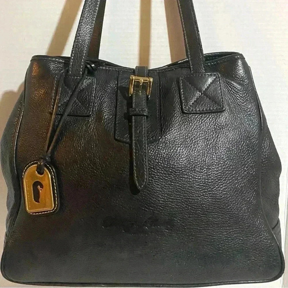 Dooney Bourke black leather satchel handbag - Picture 1 of 15